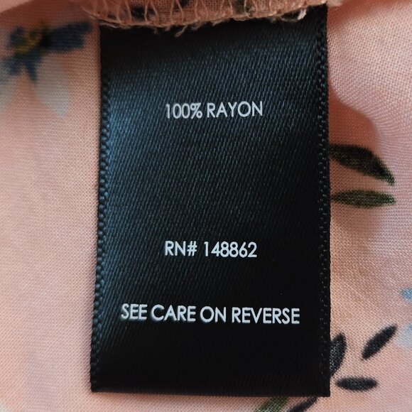 76-28 Torrid Peach Fit and Flare Challis Button Front Top Size 0 (12, L) - Picture 9 of 10